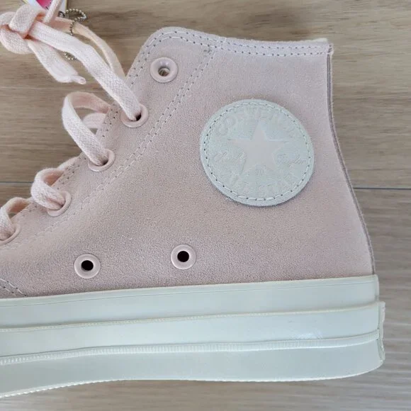 ❤️Converse Chuck 70 Hi Suede Pebble Pink Size 8.5 Women's Shoes Sneakers A07901C